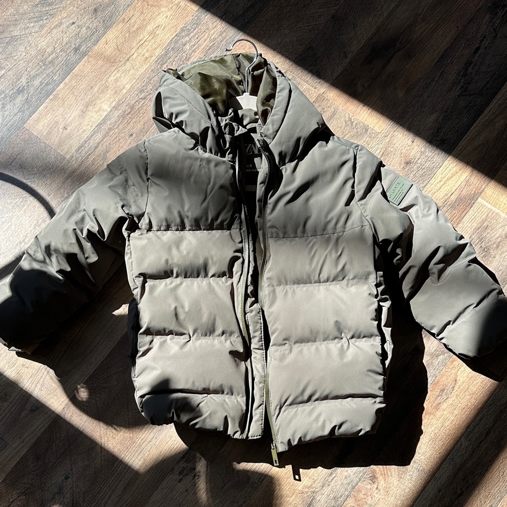 Zara Kids Olive Puffer Jacket - Picture 2 of 7